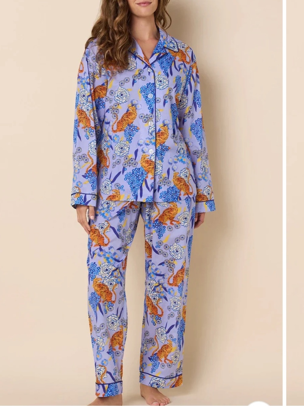 NWOT THE CATS PAJAMAS Lavender Tigress Voile Set